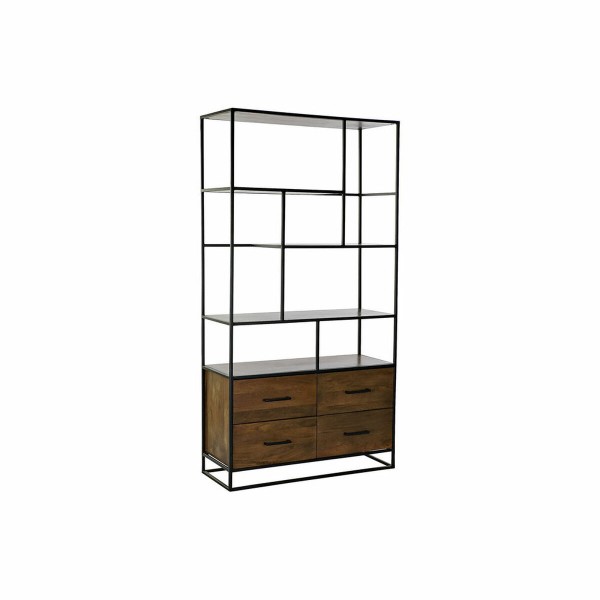 Ράφια DKD Home Decor Φυσικό Μαύρο Μέταλλο Ξύλο από Μάνγκο (105 x 45 x 200 cm)