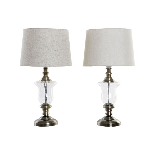 Επιτραπέζιο Φωτιστικό DKD Home Decor Μπεζ Λευκό 220 V 50 W (x2) (35 x 35 x 65 cm)