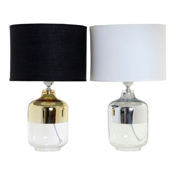 Επιτραπέζιο Φωτιστικό DKD Home Decor Λευκό Μαύρο πολυεστέρας Κρυστάλλινο 220 V 50 W (2 pcs) (25 x 25 x 41 cm)