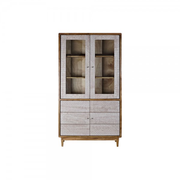 Eκθεσιακό σταντ DKD Home Decor Κρεμ Κρυστάλλινο ξύλο ακακίας (100 x 40 x 192 cm)