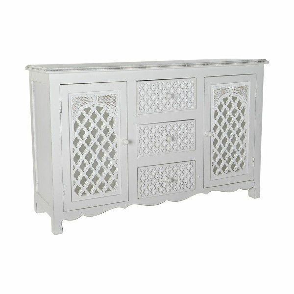 Σκευοθήκη DKD Home Decor Λευκό Καθρέφτης Ξύλο από Μάνγκο (122 x 39 x 77 cm)