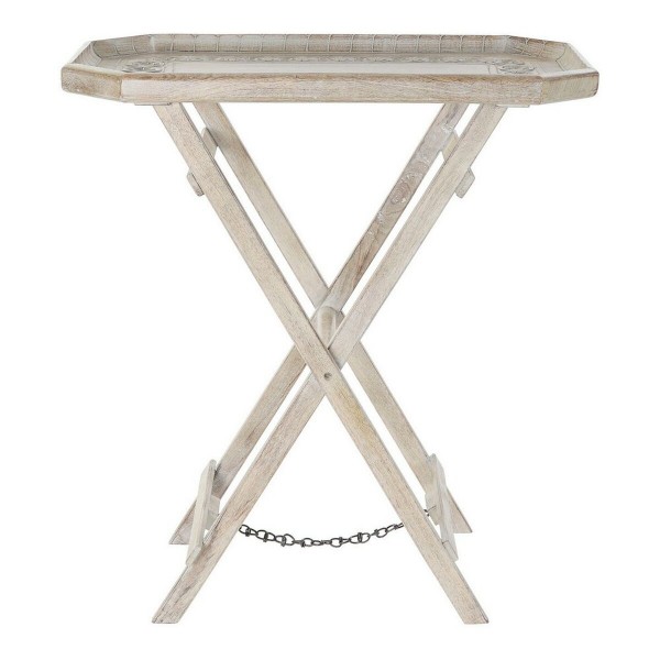 Βοηθητικό Τραπέζι DKD Home Decor Λευκό Ξύλο από Μάνγκο Ανοιχτό καφέ (76.2 x 45.7 x 83.8 cm)