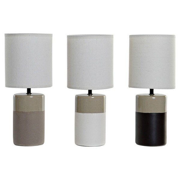 Επιτραπέζιο Φωτιστικό DKD Home Decor Πορσελάνη Μαύρο Γκρι Μπεζ πολυεστέρας 220 V 50 W (3 pcs) (18 x 18 x 43 cm)