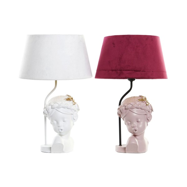 Επιτραπέζιο Φωτιστικό DKD Home Decor πολυεστέρας Βελούδο Ρητίνη 50 W (x2) (30 x 30 x 49 cm)