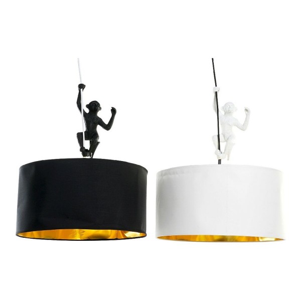 Φωτιστικό Οροφής DKD Home Decor Λευκό Μαύρο πολυεστέρας Ρητίνη 220 V Χρυσό 50 W (2 pcs) (45 x 45 x 56 cm)