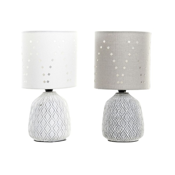 Επιτραπέζιο Φωτιστικό DKD Home Decor Γκρι πολυεστέρας Τσιμέντο 25 W (x2) (15 x 15 x 29 cm)
