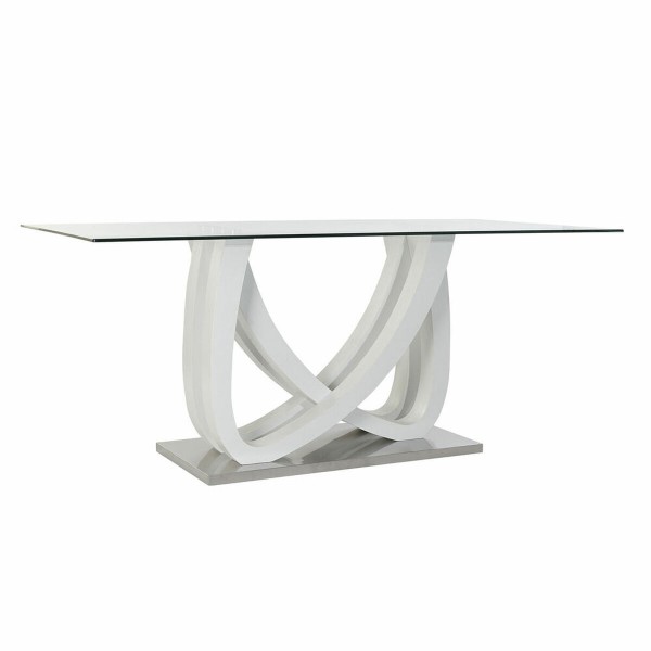 Τραπεζαρία DKD Home Decor Κρυστάλλινο Ασημί Διαφανές Λευκό Ξύλο MDF (180 x 90 x 76 cm)