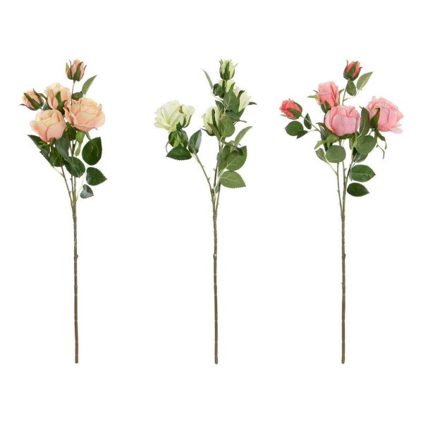 Decorative Flowers DKD Home Decor Λευκό Πορτοκαλί Ροζ Ύφασμα πολυαιθυλένιο (3 pcs) (9 x 9 x 66 cm)