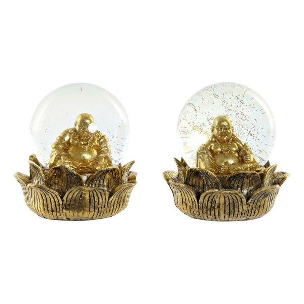 Διακοσμητική Φιγούρα DKD Home Decor Ρητίνη Κρυστάλλινο Βούδας (2 pcs) (15 x 15 x 16 cm)