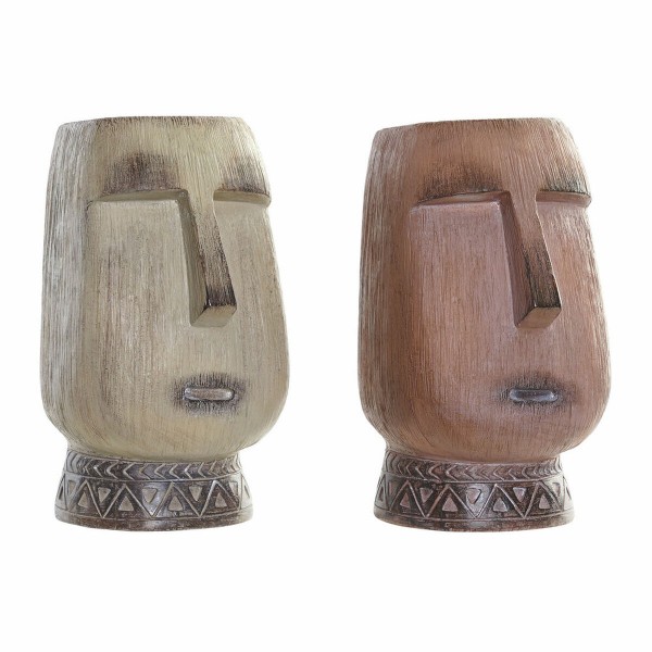 Βάζο DKD Home Decor Μπεζ τερακότα Ρητίνη Σύγχρονη (16 x 17 x 30 cm) (2 pcs)