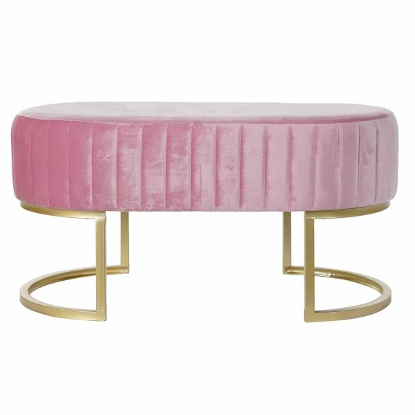 Σκαμπό DKD Home Decor GTY-IG Ροζ Χρυσό Μέταλλο Βελούδο (90 x 50 x 45 cm)
