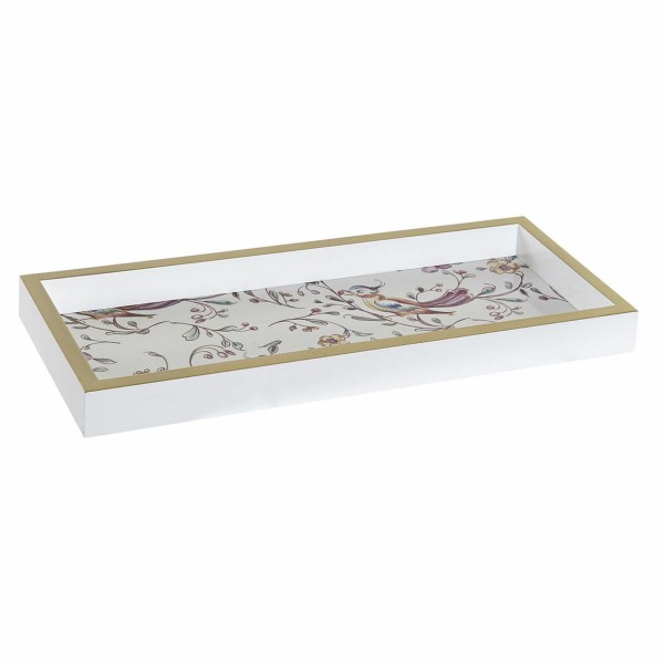 Δίσκος DKD Home Decor Ροζ Λευκό Ξύλο MDF (30 x 12 x 2.5 cm)