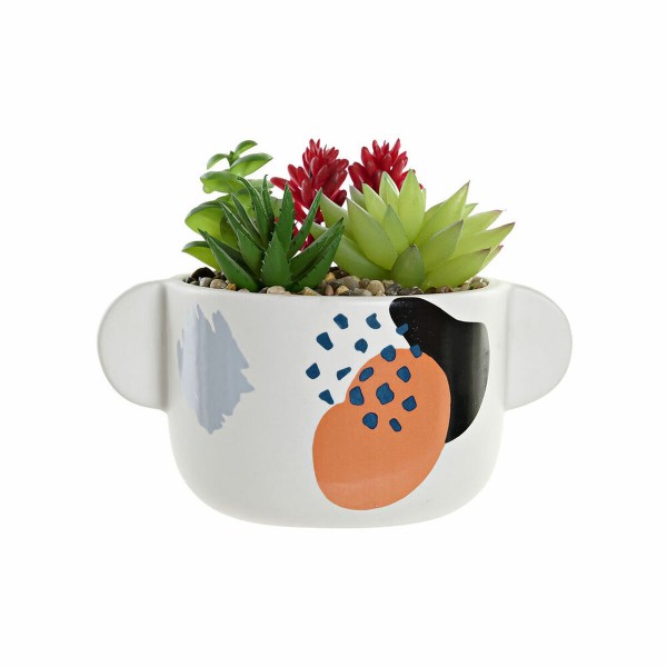 Διακοσμητικό Φυτό DKD Home Decor Λευκό PVC Dolomite (17 x 12.5 x 14 cm)