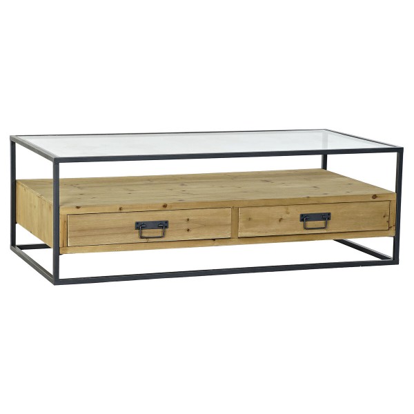 Τραπεζάκι Καφέ DKD Home Decor Μέταλλο Κρυστάλλινο Έλατο (120 x 60 x 40 cm)