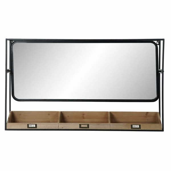 Καθρέφτης με Υποστήριξη DKD Home Decor Μαύρο Ξύλο Μέταλλο (100 x 20 x 60 cm)