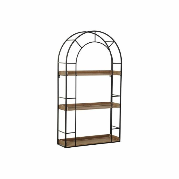 Ράφια DKD Home Decor Φυσικό Μαύρο Μέταλλο Ξύλο 3 Ράφια (60 x 18 x 107 cm)