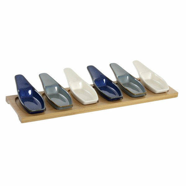 Σετ Ορεκτικών DKD Home Decor Διακοσμητική κανάτα Πορσελάνη (7 pcs) (36 x 9.7 x 1.3 cm) (13 x 5 x 3 cm)