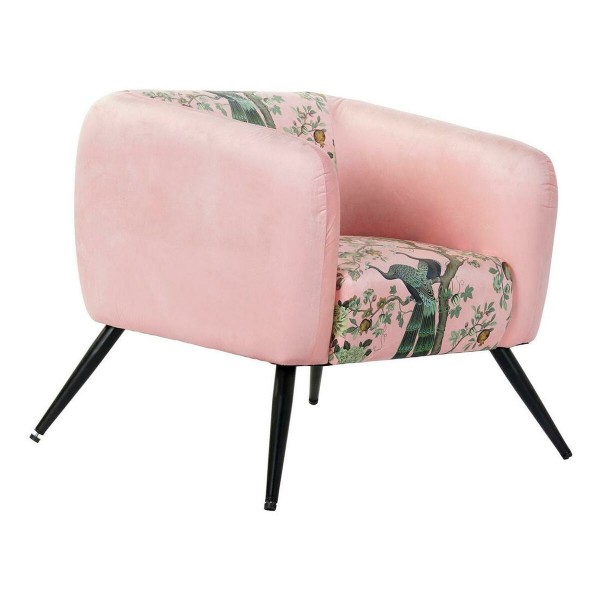 Πολυθρόνα DKD Home Decor 8424001832248 Μαύρο Ροζ Μέταλλο πολυεστέρας (70 x 67 x 71 cm)