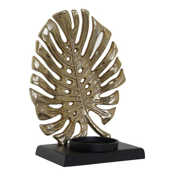 Κηροπήγιο DKD Home Decor Μαύρο Αλουμίνιο Χρυσό Φύλλο (20 x 11 x 26 cm)