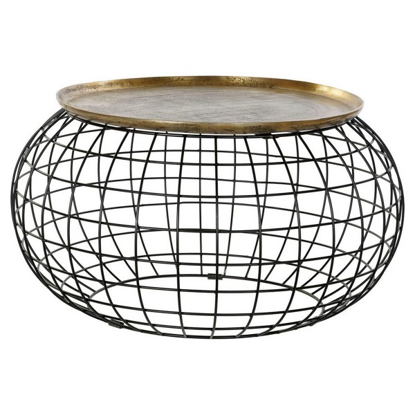 Βοηθητικό Τραπέζι DKD Home Decor Μαύρο Χρυσό Αλουμίνιο (80 x 80 x 44 cm)