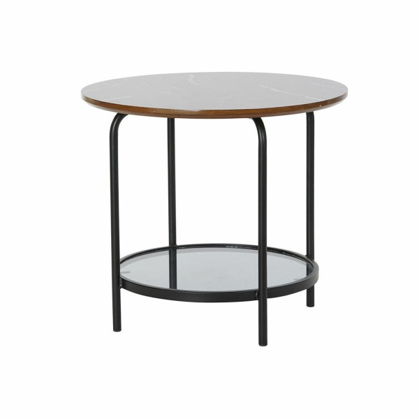 Βοηθητικό Τραπέζι DKD Home Decor Μαύρο Ξύλο Κρυστάλλινο Σίδερο (50 x 50 x 45 cm)