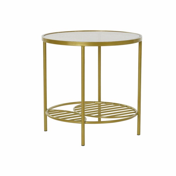 Βοηθητικό Τραπέζι DKD Home Decor Κρυστάλλινο Χρυσό Σίδερο (49,5 x 49,5 x 49,5 cm)