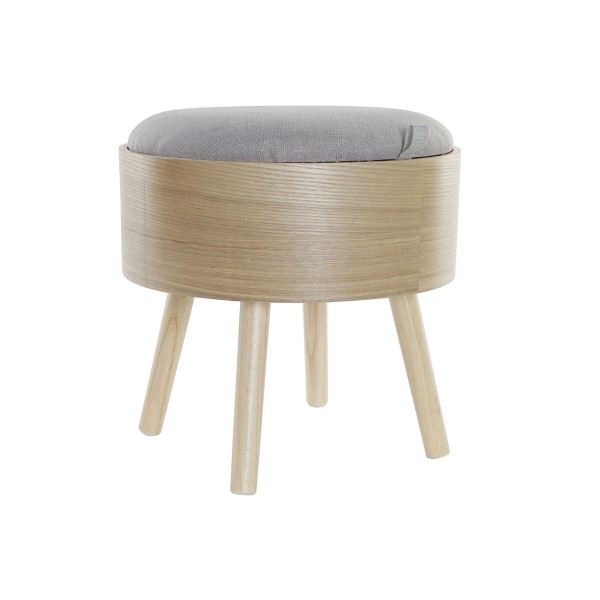 Σκαμπό DKD Home Decor   Φυσικό Μπεζ πολυεστέρας Ξύλο MDF (40 x 40 x 41 cm)
