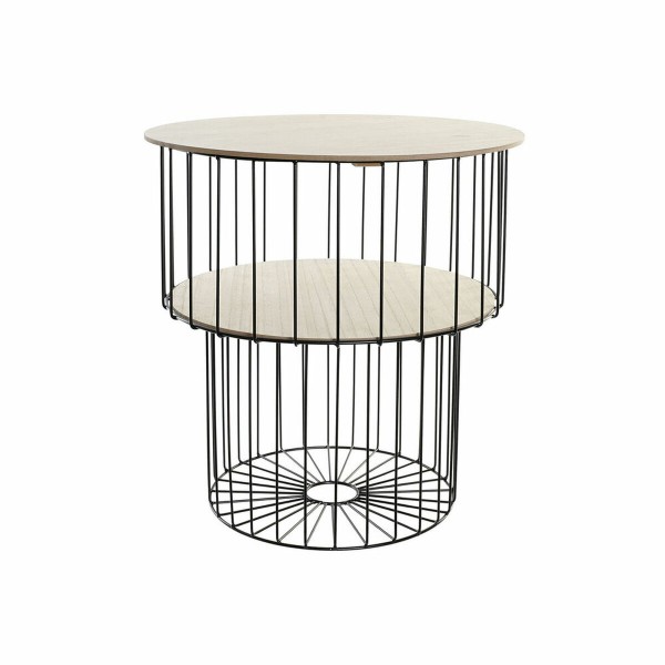 Βοηθητικό Τραπέζι DKD Home Decor Φυσικό Μαύρο MDF Σίδερο (49 x 49 x 51,5 cm)