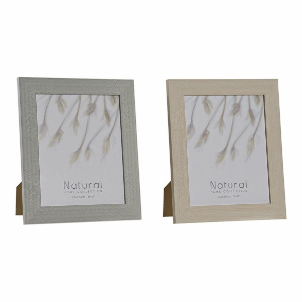 Κορνίζα DKD Home Decor S3024125 Κρυστάλλινο Γκρι Μπεζ PS Cottage (26 x 1,5 x 31 cm) (x2)