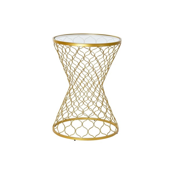Βοηθητικό Τραπέζι DKD Home Decor Κρυστάλλινο Χρυσό Μέταλλο (46 x 46 x 65 cm)