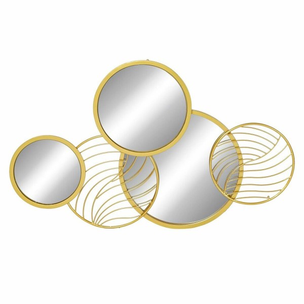 Τοίχο καθρέφτη DKD Home Decor Καθρέφτης Χρυσό Μέταλλο (87 x 3 x 54 cm)