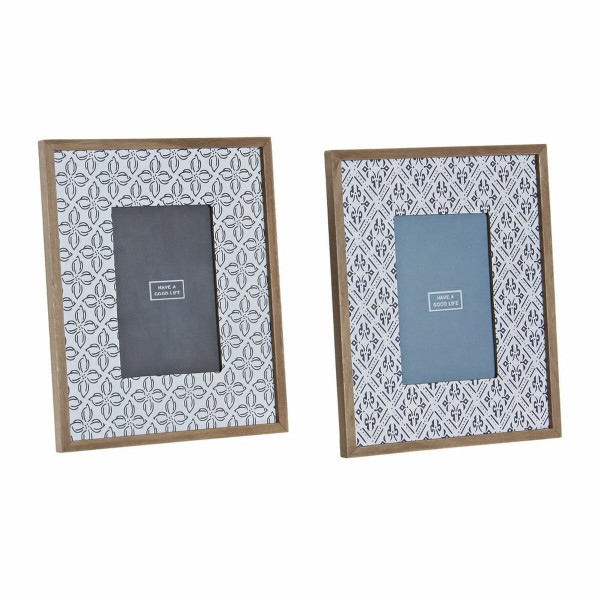 Κορνίζα DKD Home Decor 8424001836192 Κρυστάλλινο Μωσαϊκό Φυσικό Μπλε Ξύλο MDF Μεσογείακός (20 x 0,8 x 25 cm) (x2)