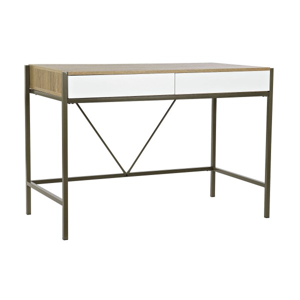 Γραφείο DKD Home Decor Μέταλλο Καφέ MDF Λευκό (110 x 55 x 76 cm)