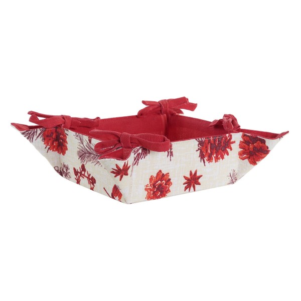 Καλάθι για το ψωμί DKD Home Decor Κόκκινο Μπεζ βαμβάκι