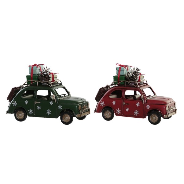 Χριστουγεννιάτικο Στολίδι DKD Home Decor Αυτοκίνητο Μέταλλο (16 x 7,5 x 10 cm) (x2)