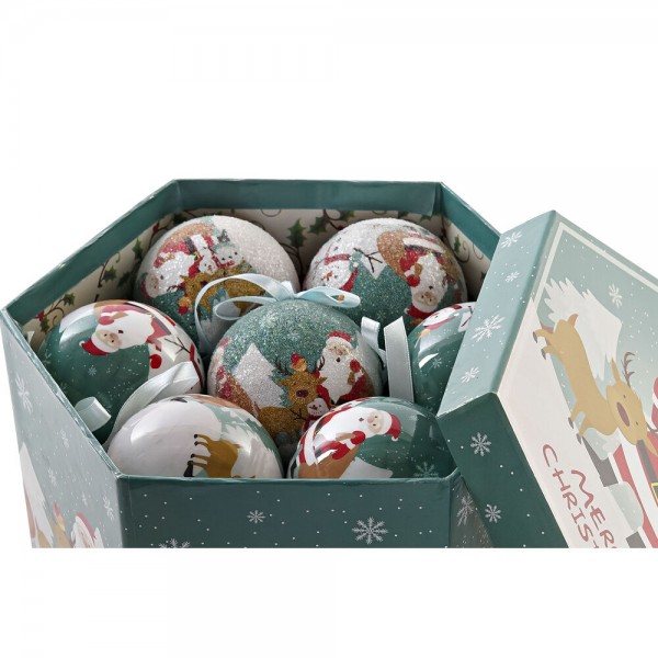 Χριστουγεννιάτικη μπάλα DKD Home Decor PVC Άη Βασίλης (7 pcs) (7.5 x 7.5 x 12 cm)
