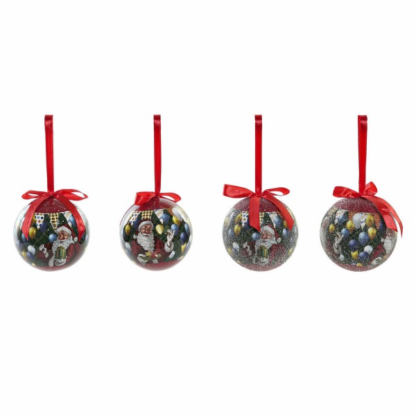 Χριστουγεννιάτικες μπάλες DKD Home Decor Άη Βασίλης PVC (7 pcs) (7.5 x 7.5 x 12 cm)