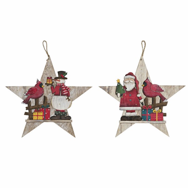 Χριστουγεννιάτικο Στολίδι DKD Home Decor Ξύλο Σχοινί (2 pcs) (35.2 x 1.5 x 33 cm)
