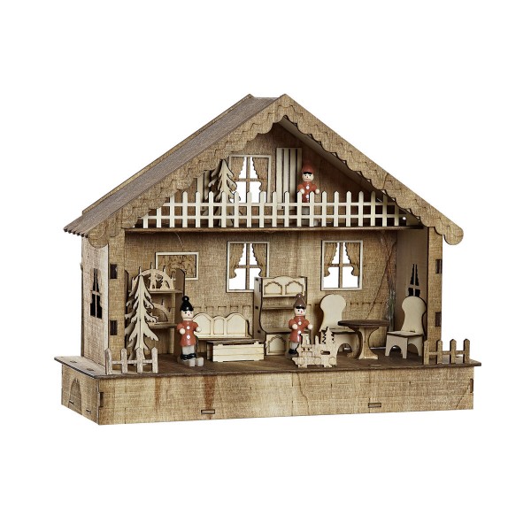 Χριστουγεννιάτικο Στολίδι DKD Home Decor Σπίτι Ξύλο (30 x 11 x 23,5 cm)