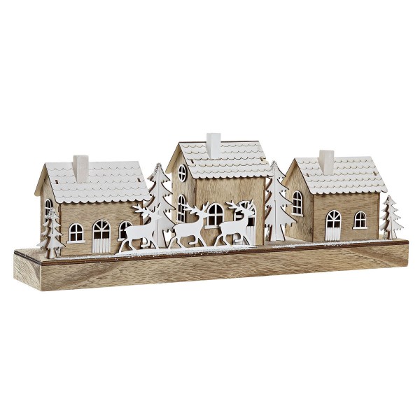 Χριστουγεννιάτικο Στολίδι DKD Home Decor Σπίτι Ξύλο Τάρανδος (43,5 x 9 x 16 cm)