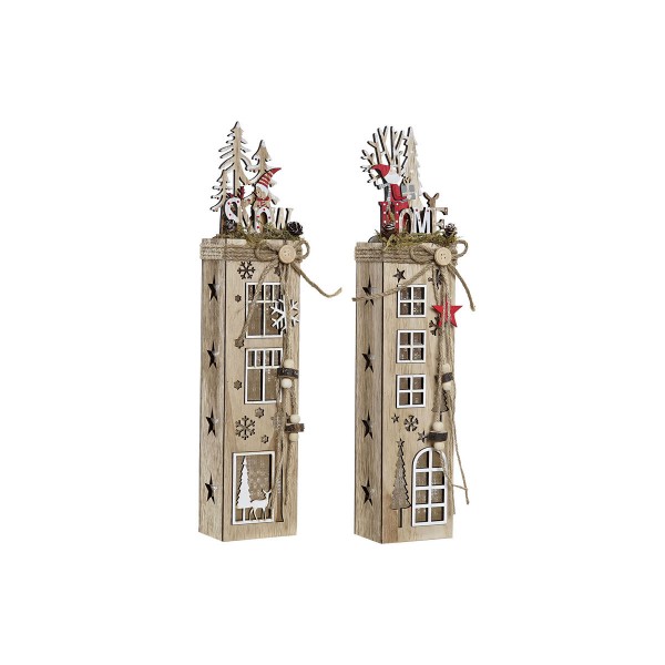 Φωτεινή διακόσμηση DKD Home Decor Χριστουγεννιάτικο στεφάνι Φυσικό (8,5 x 7,5 x 40,5 cm) (x2)