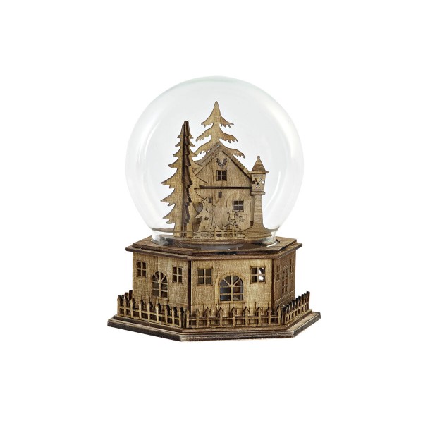 Φωτεινή διακόσμηση DKD Home Decor Χριστουγεννιάτικο στεφάνι Φυσικό Διαφανές (15 x 13 x 16,5 cm)