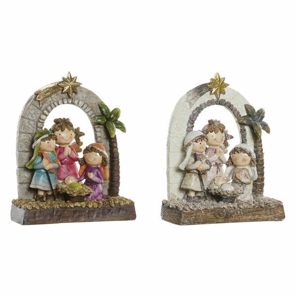 Χριστουγεννιάτικο Στολίδι DKD Home Decor Χρυσό Καφέ Λευκό (13.5 x 8 x 17 cm) (2 pcs)