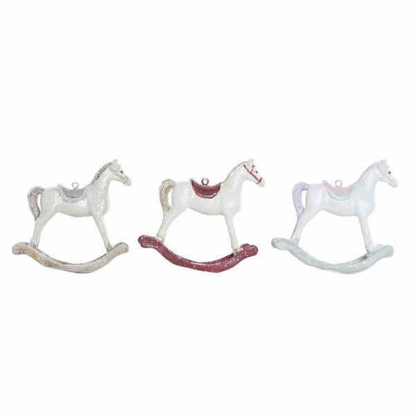 Χριστουγεννιάτικο Στολίδι DKD Home Decor Ρητίνη Άλογο (3 pcs) (8 x 3 x 8.5 cm)