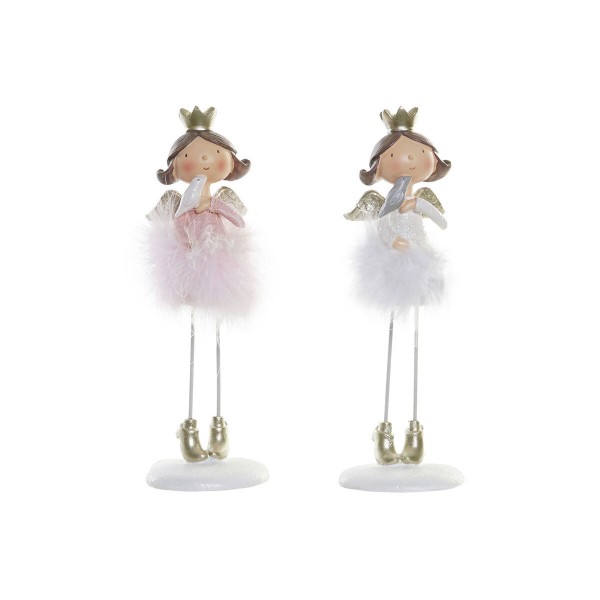 Χριστουγεννιάτικο Στολίδι DKD Home Decor πολυεστέρας Ρητίνη Νεράιδα (8 x 6 x 24 cm) (x2)