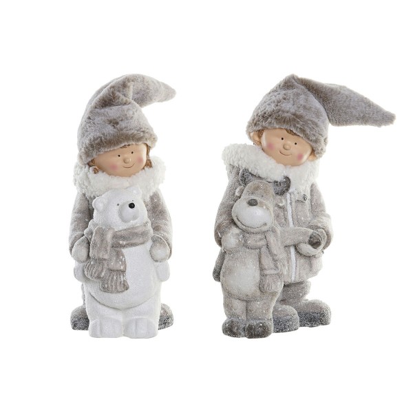 Χριστουγεννιάτικο Στολίδι DKD Home Decor Ρητίνη Παιδιά (20 x 25 x 45 cm) (x2)