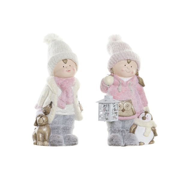 Χριστουγεννιάτικο Στολίδι DKD Home Decor Ρητίνη Παιδιά (25 x 21 x 41 cm) (x2)