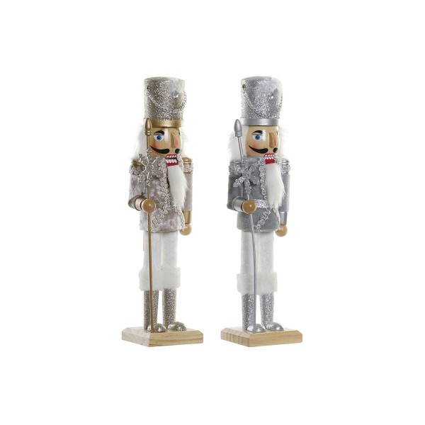 Χριστουγεννιάτικο Στολίδι DKD Home Decor Ξύλο Καρυοθραύστης (9 x 8 x 38 cm) (x2)