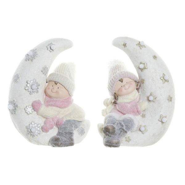Χριστουγεννιάτικο Στολίδι DKD Home Decor Fiberglass Φεγγάρι (2 pcs) (31 x 20 x 43 cm)