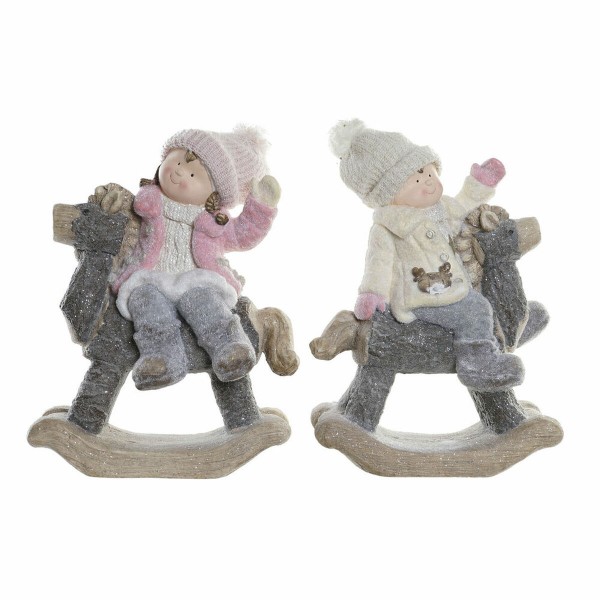 Χριστουγεννιάτικο Στολίδι DKD Home Decor Fiberglass Άλογο (2 pcs) (41.5 x 23 x 54 cm)